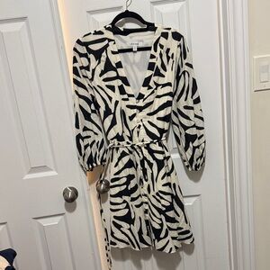 Ever New Black and White Patterned Dress